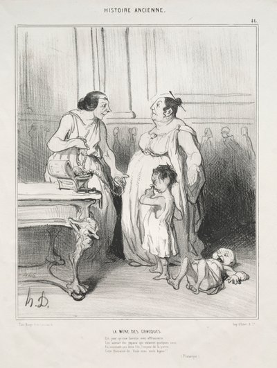 Historia starożytna, tablica 46: Matka Gracchi, 1842. autorstwa Honoré Daumier