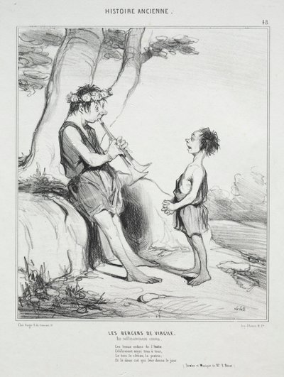 Historia starożytna, tablica 48: Pasterze Wergiliusza, 31 grudnia 1842. autorstwa Honoré Daumier