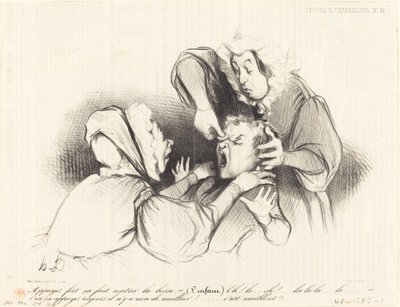 Mocne naciśnięcie powoduje, że guzek wchodzi... autorstwa Honoré Daumier