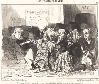 Przyjazd do zbyt gościnnego miasta... autorstwa Honoré Daumier
