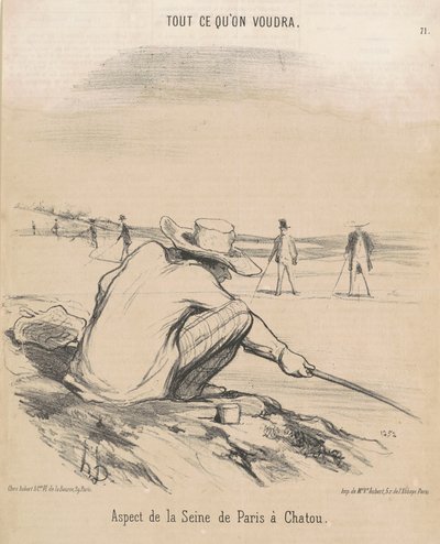 Aspekt Sekwany od Paryża do Chatou autorstwa Honoré Daumier