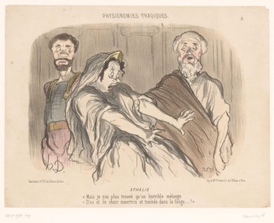 Atalja widzi przerażającą wizję Athalie (tytuł na obiekcie) Tragiczne twarze (tytuł serii) Physionomies tragiques (tytuł serii na obiekcie) autorstwa Honoré Daumier