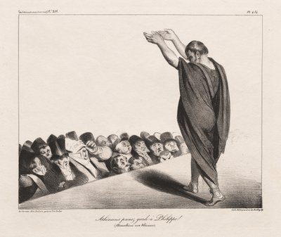 Ateńczycy strzeżcie się Phillipa! (Demostenes do Ateńczyków) autorstwa Honoré Daumier
