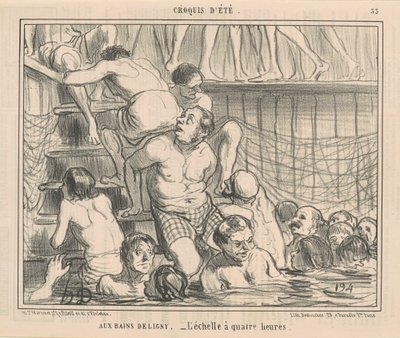 W łaźniach Deligny autorstwa Honoré Daumier