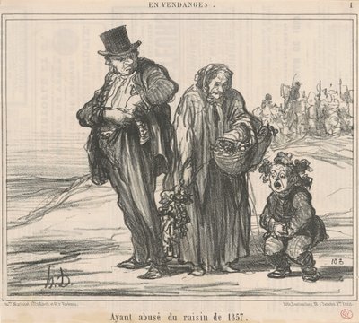Po nadużyciu winogron z 1857 r. autorstwa Honoré Daumier