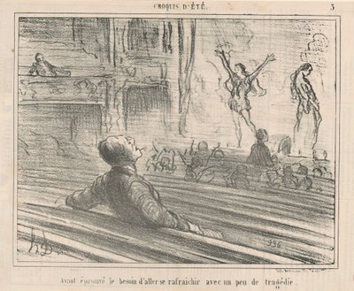 Po odczuciu potrzeby odświeżenia się ... autorstwa Honoré Daumier