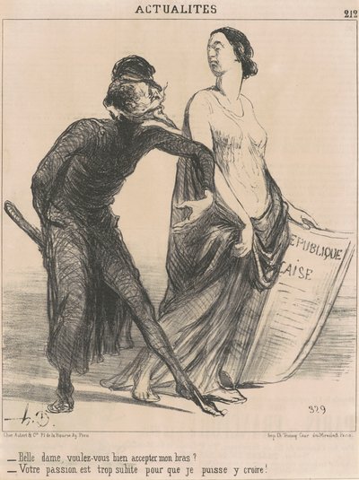 Piękna pani... przyjmiesz moje ramię? autorstwa Honoré Daumier