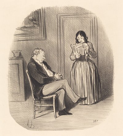 Bourgeois czytany po obiedzie, kilka rozdziałów... autorstwa Honoré Daumier