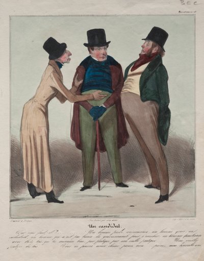 Caricaturana (tabl. 48): Kandydat autorstwa Honoré Daumier