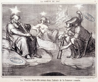 Kreskówka o nauce. Serie Sur „Koteta 1857””: „Planety same czekają na słynną kometę””. Grawerowanie: Honore DAUMIER (1808-1879), 25 marca autorstwa Honoré Daumier