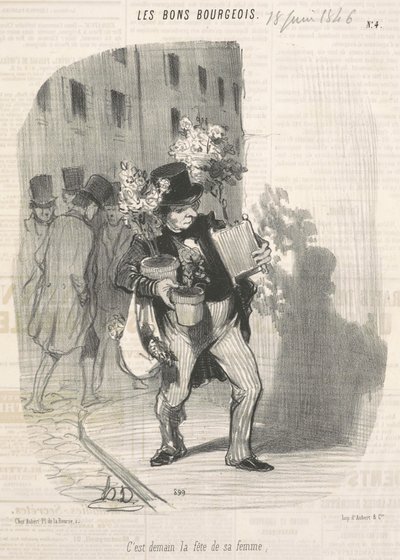 Jutro są urodziny jego żony autorstwa Honoré Daumier