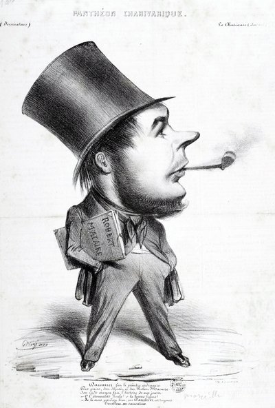 Charivaric Panteon: Cartoon Honore Daumier (1808-1879), francuskiego rytownika, malarza i rzeźbiarza. Grawerowanie w „Le Charivari””. Wymiary: 32x22cm. Muzeum Arbauda. autorstwa Honoré Daumier