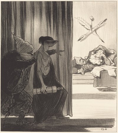 Klitajmestra popychana przez mimi Véron... autorstwa Honoré Daumier