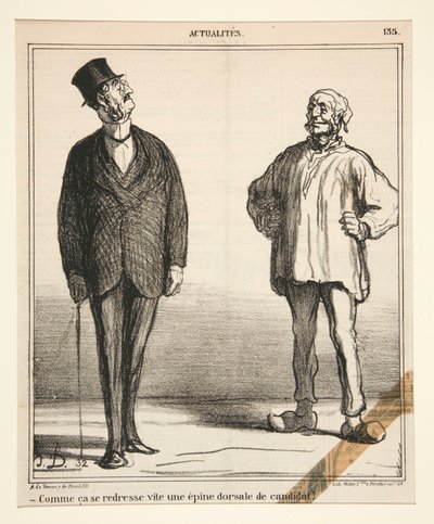 Jak szybko wyprostowuje się kręgosłup kandydata!, od Actualites autorstwa Honoré Daumier