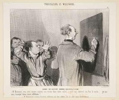 Jak ktoś staje się wielkim matematykiem; Nr 3 Profesorów i Musztard autorstwa Honoré Daumier