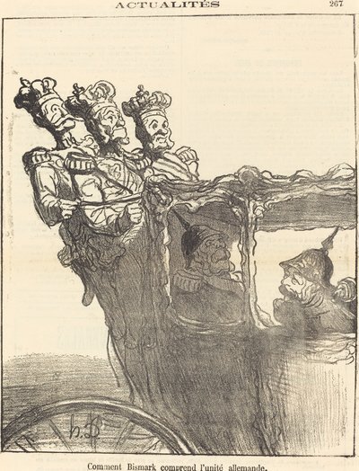 Jak Bismarck rozumie jedność niemiecką? autorstwa Honoré Daumier