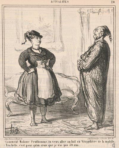 Jak Madame Prudhomme... Jako vivandiere... autorstwa Honoré Daumier