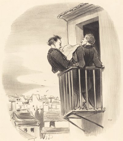 Jak rozumiemy hiszpański balkon w Paryżu? autorstwa Honoré Daumier
