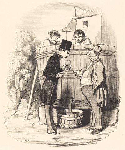Jak znaleźć to małe wino... autorstwa Honoré Daumier