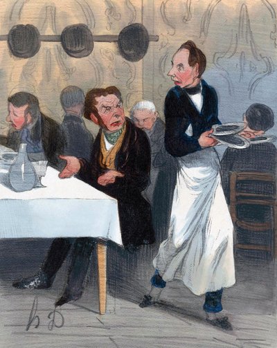Narzekający klient w restauracji autorstwa Honoré Daumier