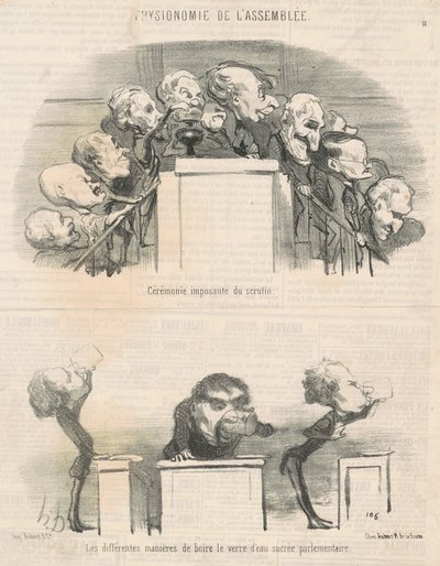 Wielka Ceremonia Głosowania autorstwa Honoré Daumier