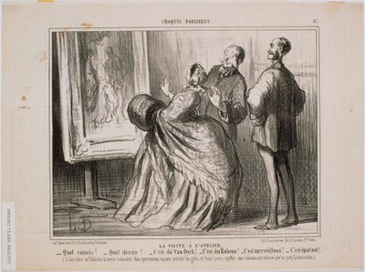 Szkice paryskie- Wizyta na warsztacie- Co za szkic! Co za rysunek! To Van Dyck autorstwa Honoré Daumier