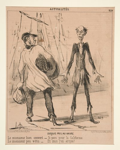 Szkic wykonany w Le Havre: Dobrze ubrany dżentelmen autorstwa Honoré Daumier