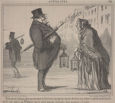 Bieżące wydarzenia, nie. 385: Zasadnicze środki ostrożności, Paryż autorstwa Honoré Daumier