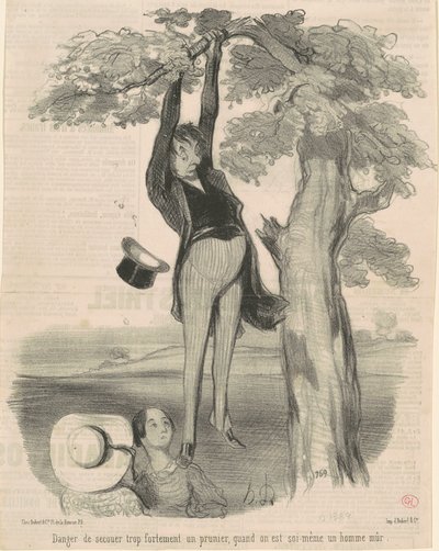 Niebezpieczeństwo zbyt silnego potrząsania... Śliwka autorstwa Honoré Daumier