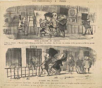 W galerii Luwru autorstwa Honoré Daumier