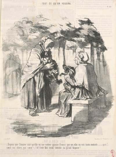 Odkąd Zémire dowiedział się, że będzie mnie kosztować piętnaście franków... autorstwa Honoré Daumier