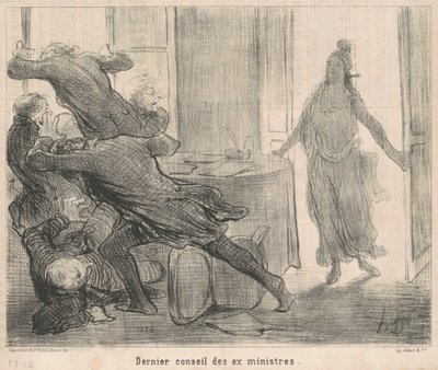 Ostatnia rada byłych ministrów autorstwa Honoré Daumier