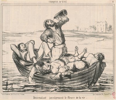 Radosne schodzenie po rzece życia autorstwa Honoré Daumier