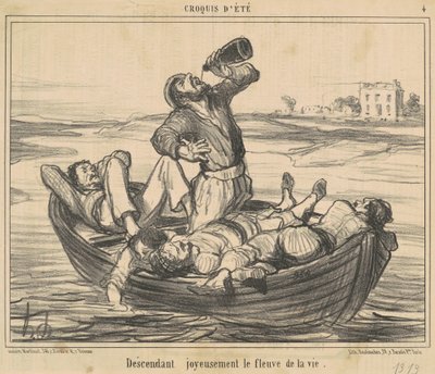 Radosne schodzenie po rzece życia autorstwa Honoré Daumier