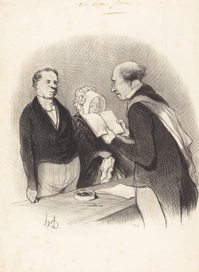 Przed burmistrzem autorstwa Honoré Daumier
