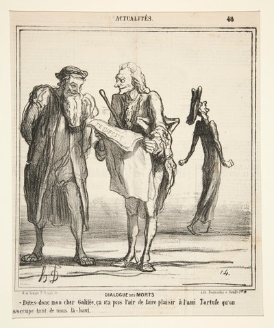 Dialog umarłych - powiedz to moja droga Galileo autorstwa Honoré Daumier