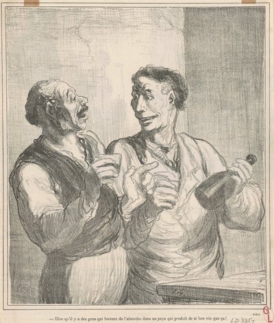 Powiedzieć, że są ludzie, którzy piją absynt... autorstwa Honoré Daumier