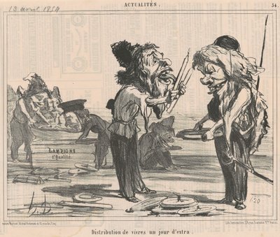Dystrybucja jedzenia w dodatkowy dzień autorstwa Honoré Daumier