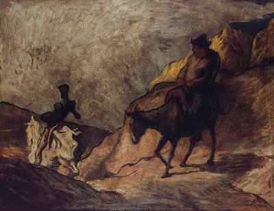 Don Kichot i Sancho Pansa, 1866-1867 autorstwa Honoré Daumier