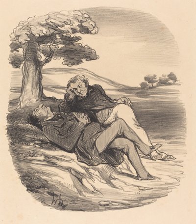 Słodki wypoczynek emerytowanego sklepu z narzędziami... autorstwa Honoré Daumier