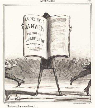 Wyborcy w moich ramionach!... autorstwa Honoré Daumier