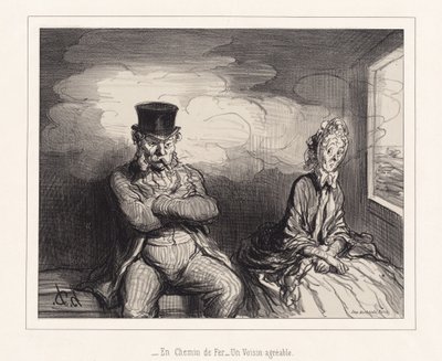 Na kolei... Przyjemny sąsiad autorstwa Honoré Daumier