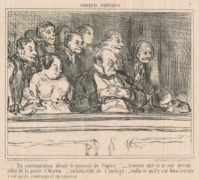 W kontemplacji przed statkiem opery autorstwa Honoré Daumier