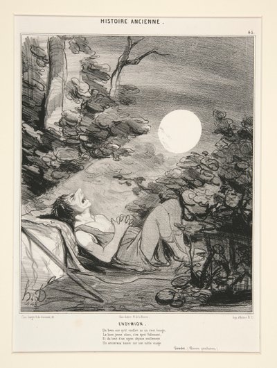 Endymion, tablica 45 z historii starożytnej autorstwa Honoré Daumier