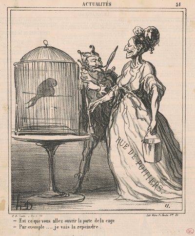 Czy zamierzasz otworzyć drzwi klatki... autorstwa Honoré Daumier