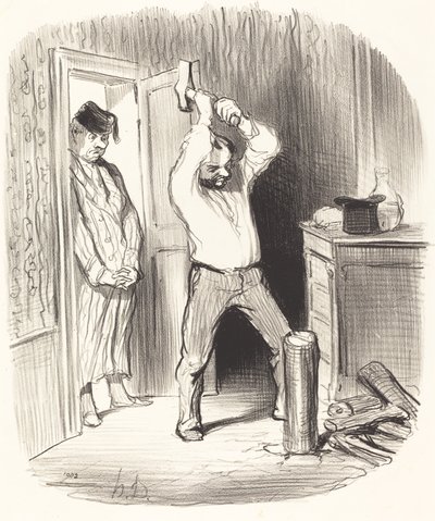 Czy Bóg może... łupać drewno... autorstwa Honoré Daumier