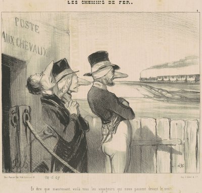 I... Voila... Podróżnicy, którzy mijają nas przed naszymi nosami! autorstwa Honoré Daumier