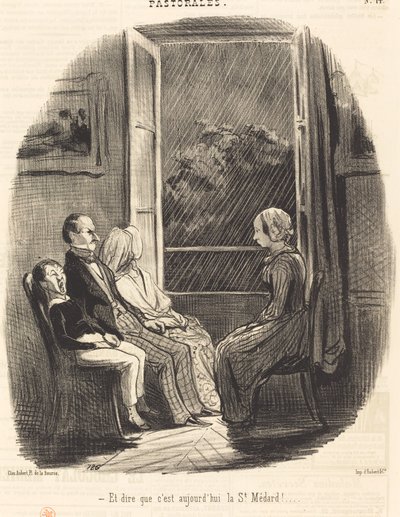 I pomyśleć, że dzisiaj jest Saint-Médard! autorstwa Honoré Daumier