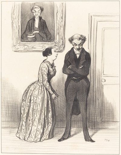 I pomyśleć, że tutaj są trzy... ostrzegłem, że nie mogę ich potępić!... autorstwa Honoré Daumier
