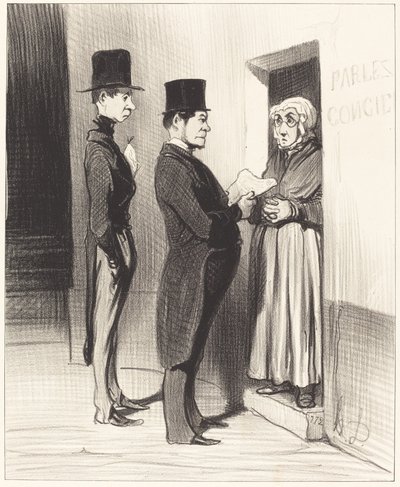I mówiąc do jego drzwi w ten sposób oświadczył... autorstwa Honoré Daumier